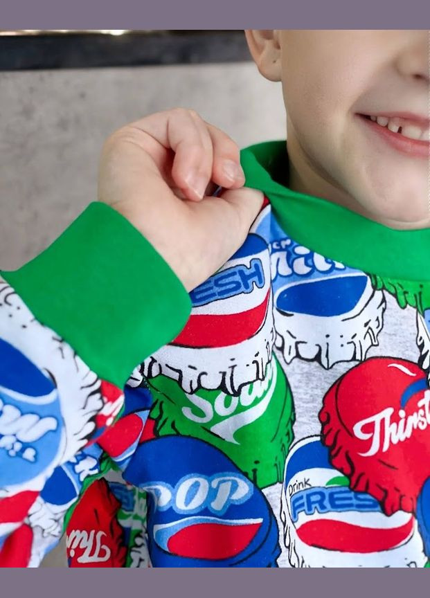 No Brand свитшот для мальчика hc (h001-6069-024-4) зеленый повседневный