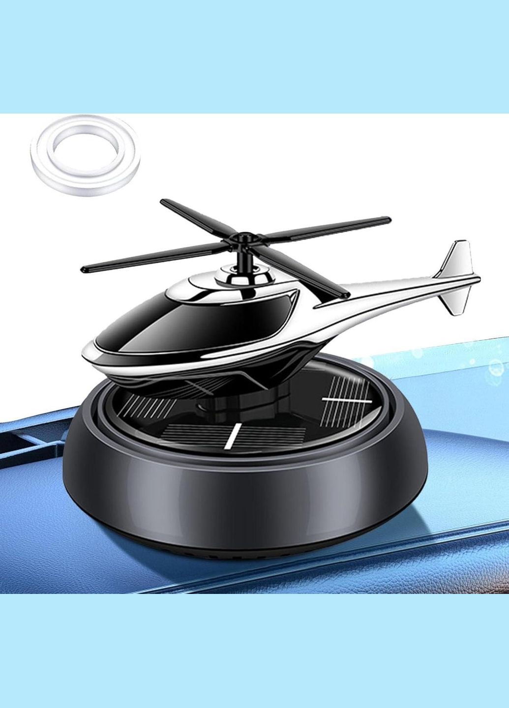 Ароматизатор в автомобиль Вертолет освежитель воздуха в машину на солнечной батарее черный (R051457) ABS (349844740)