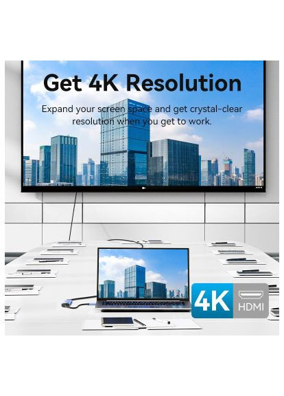 Концентратор USB 3.1 Type-C to HDMI/USB 3.0x3/PD 100W Blue Aluminum Alloy Hub 5-in-1 (TGESB) Vention USB 3.1 Type-C to HDMI/USB 3.0x3/PD 100W Blue Alum (366664024)