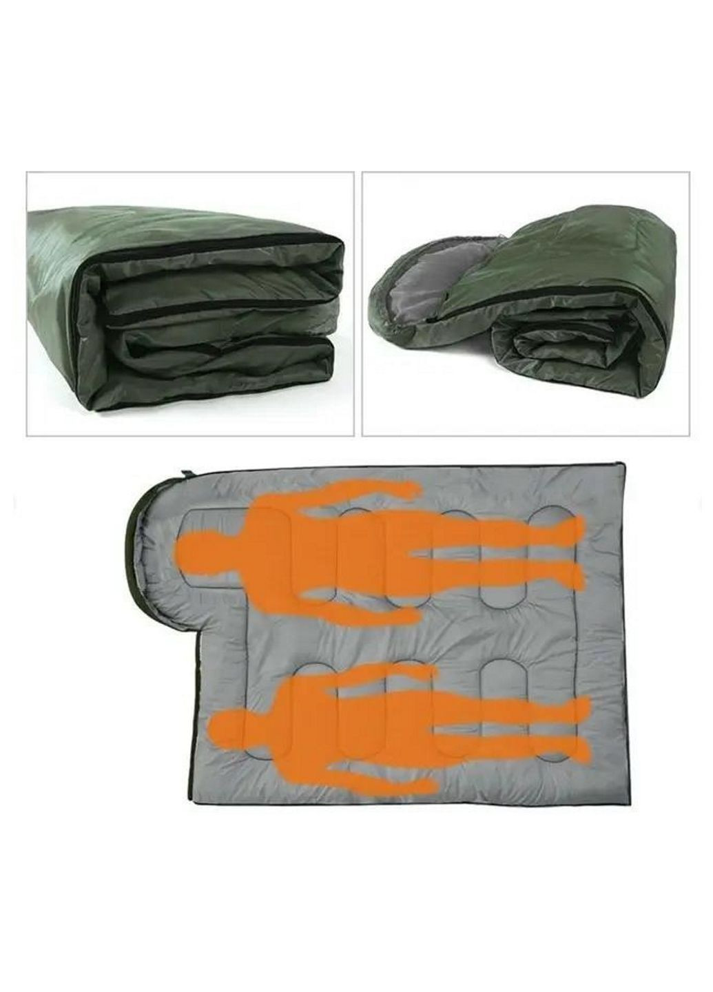 Спальный мешок для кемпинга походов и отдыха на природе 180+30 см Хаки More Спальник (315752656)
