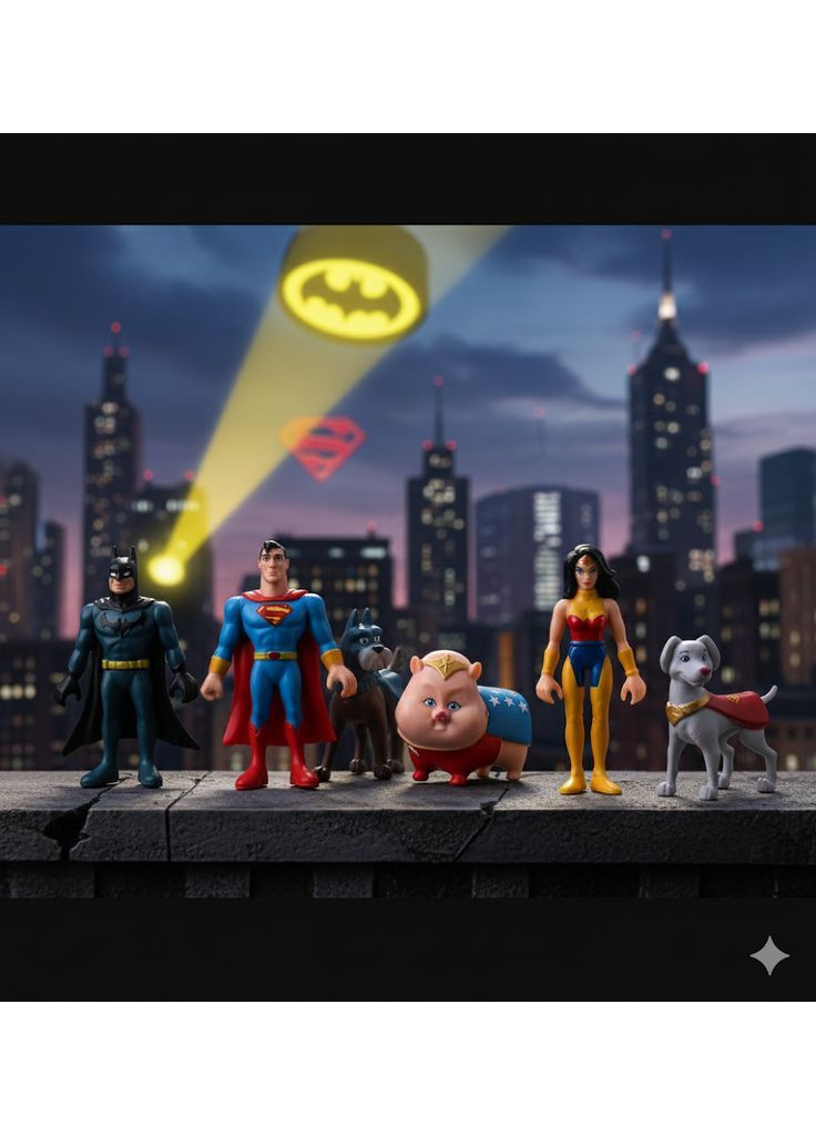 Набір фігурок Ліга супервихованців Super Hero та Super Pet дитячий набір іграшок 5,5-9 см 6 шт Shantou (366026065)