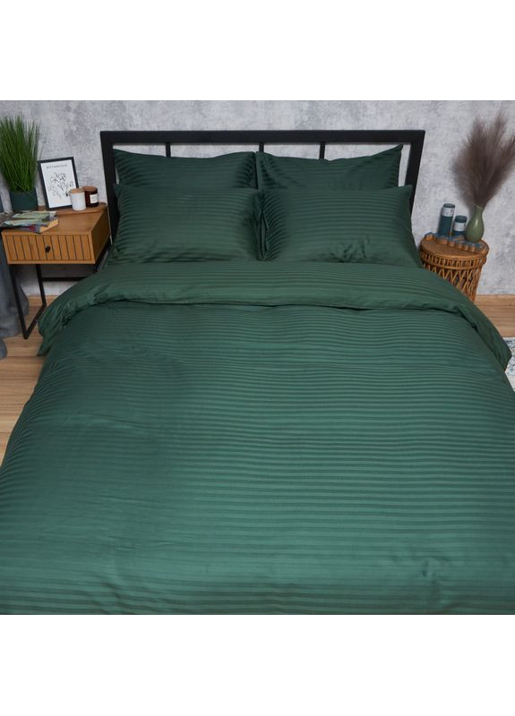 Комплект постельного белья Satin Stripe «» Семейные 143х210х2 наволочки 2х70х70 (MS-820008637) Moon&Star Mystic Green (356113925)
