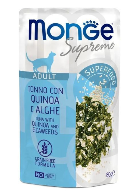 Влажный корм для котов CAT WET Adult тунец с киноа и морскими водорослями 80 г Monge (369929448)