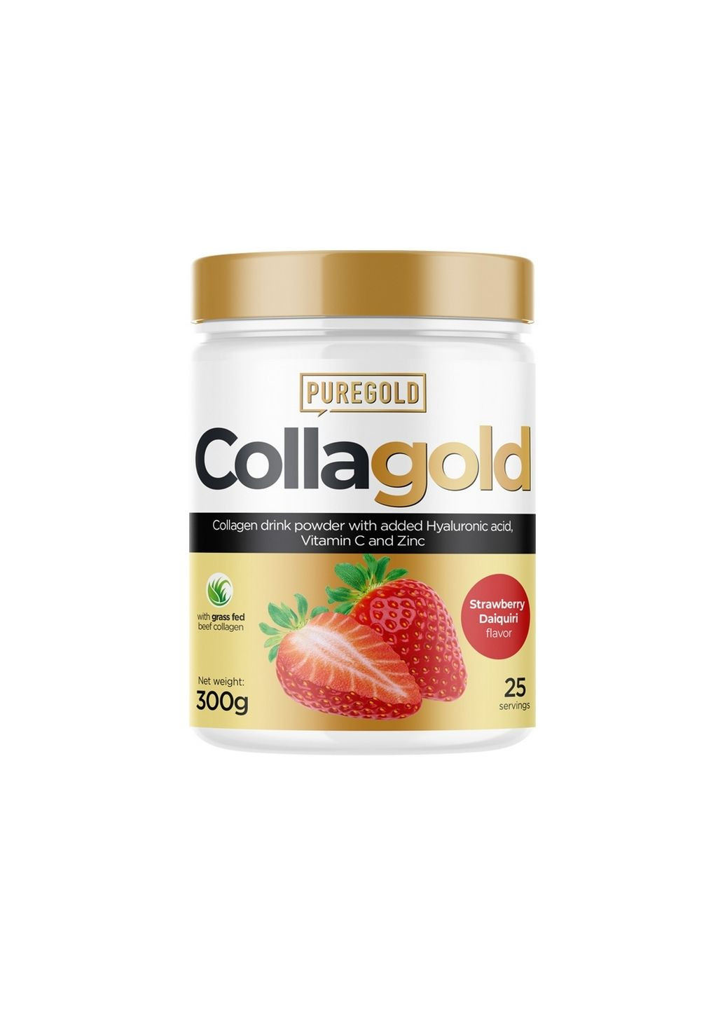 Препарат для суглобів та зв'язок CollaGold, 300 грам Полуничний дайкірі Pure Gold Protein (293420426)