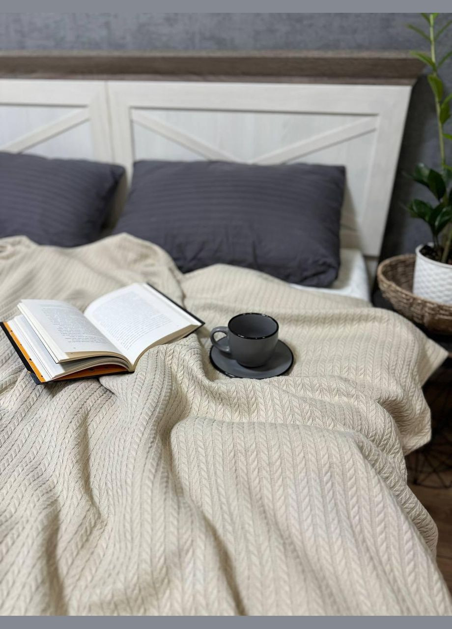 Плед косичка пике легкий Беж Евро (ВЕ2200В05) No Brand (308754539)