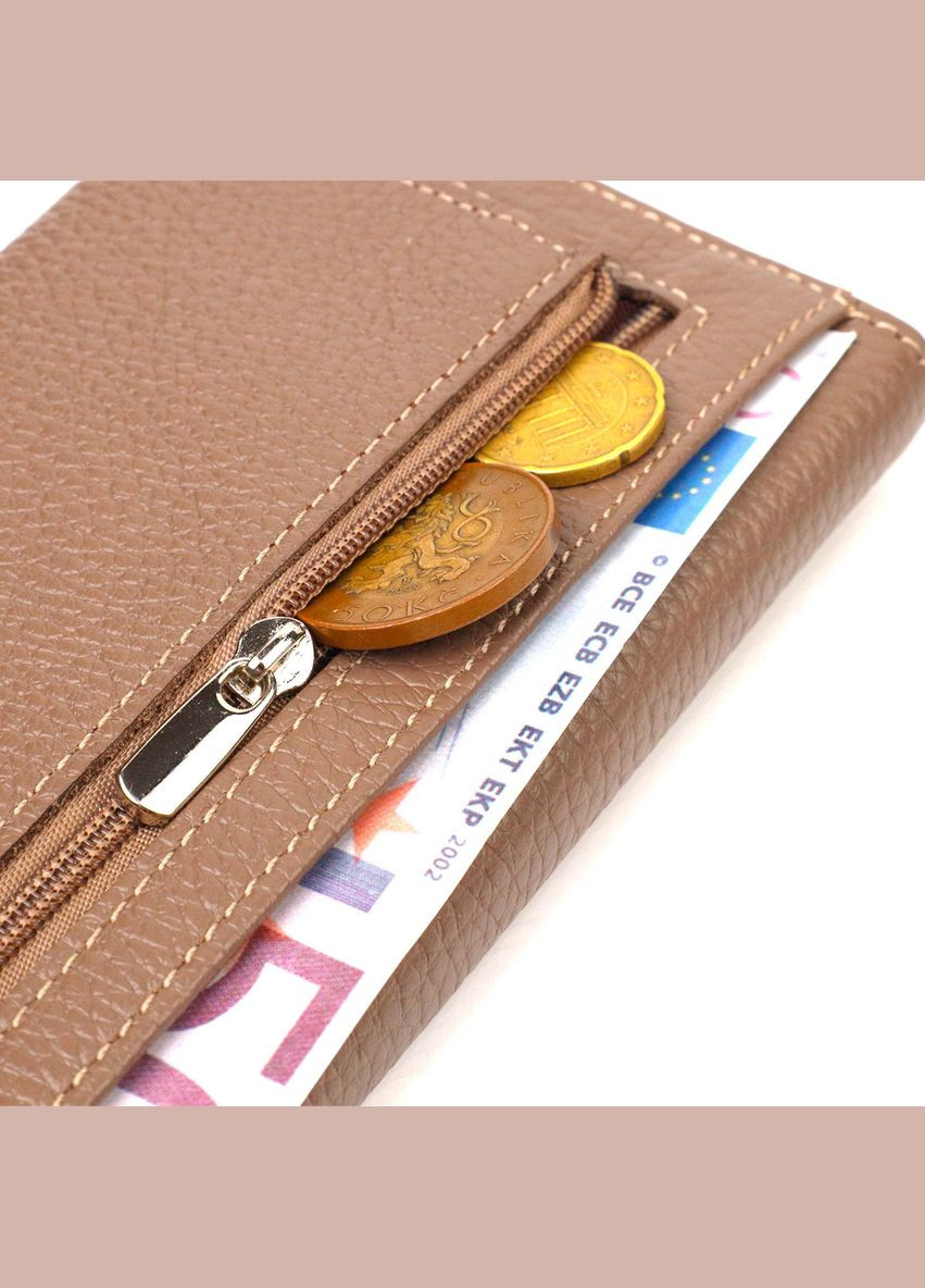 Практичний жіночий портмоне з натуральної шкіри флотар 21695 Бежеве Canpellini (329146947)