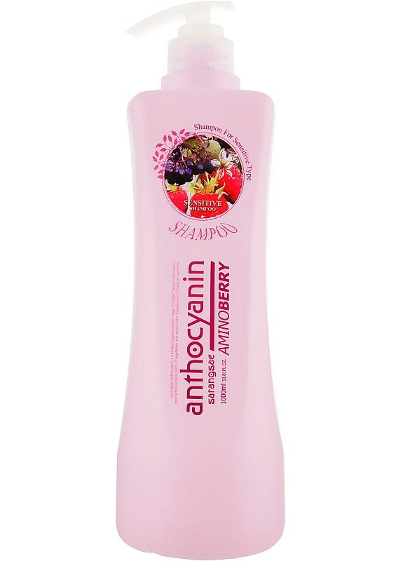 Гипоаллергенный шампунь для чувствительной кожи головы - Sarangsae Aminoberry Shampoo Sensitive 1000ml. Anthocyanin (369789571)