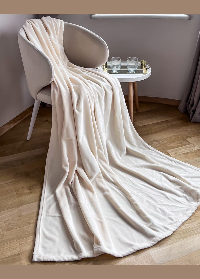 Плед велсофт Manner Beige ТМ 300 г/м2 150х200 см Emily (292653206)