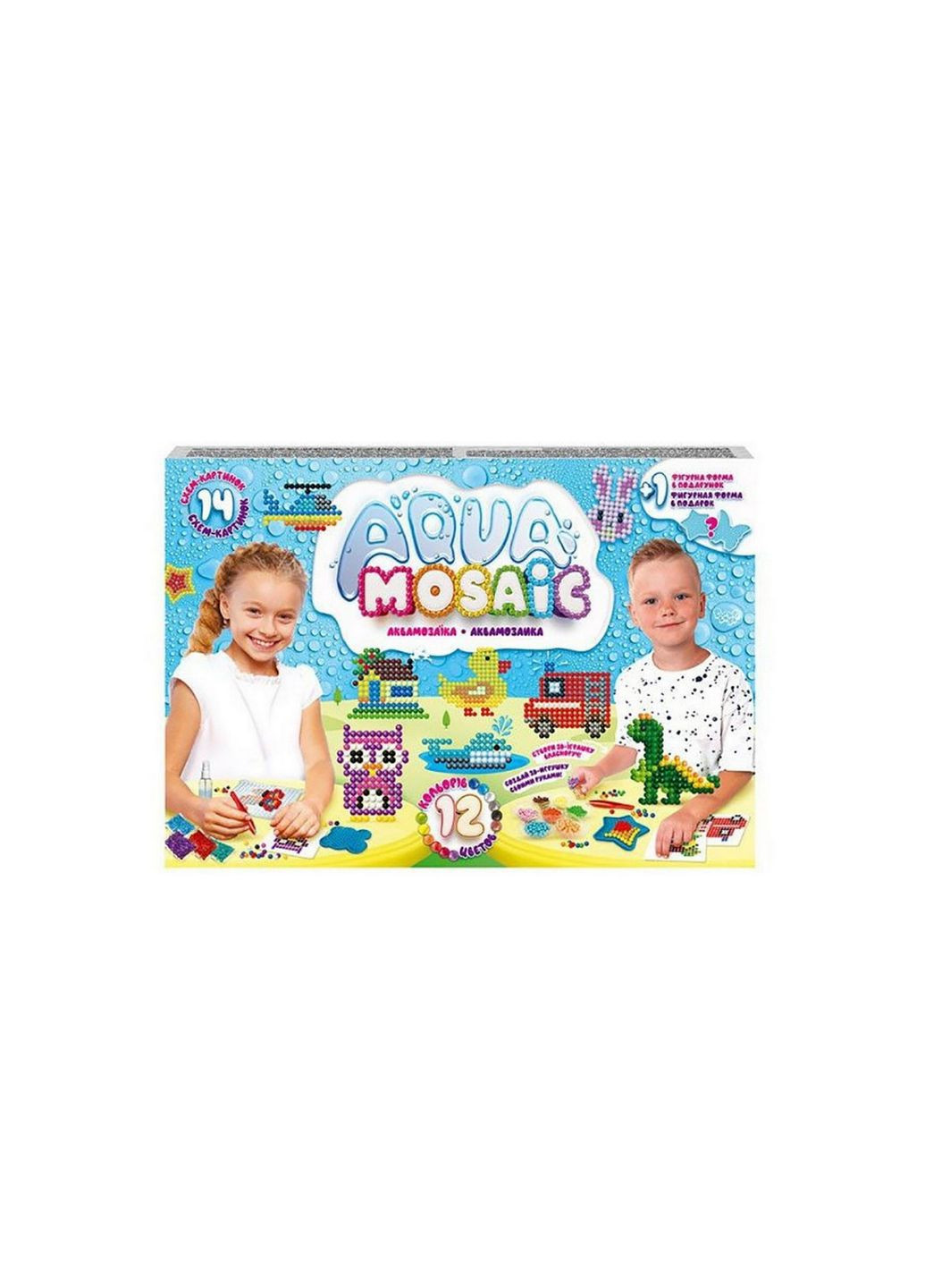 Набор креативного творчества "Aqua Mosaic" AM-01-03, 12 цветов бусинок Danko Toys (282745792)