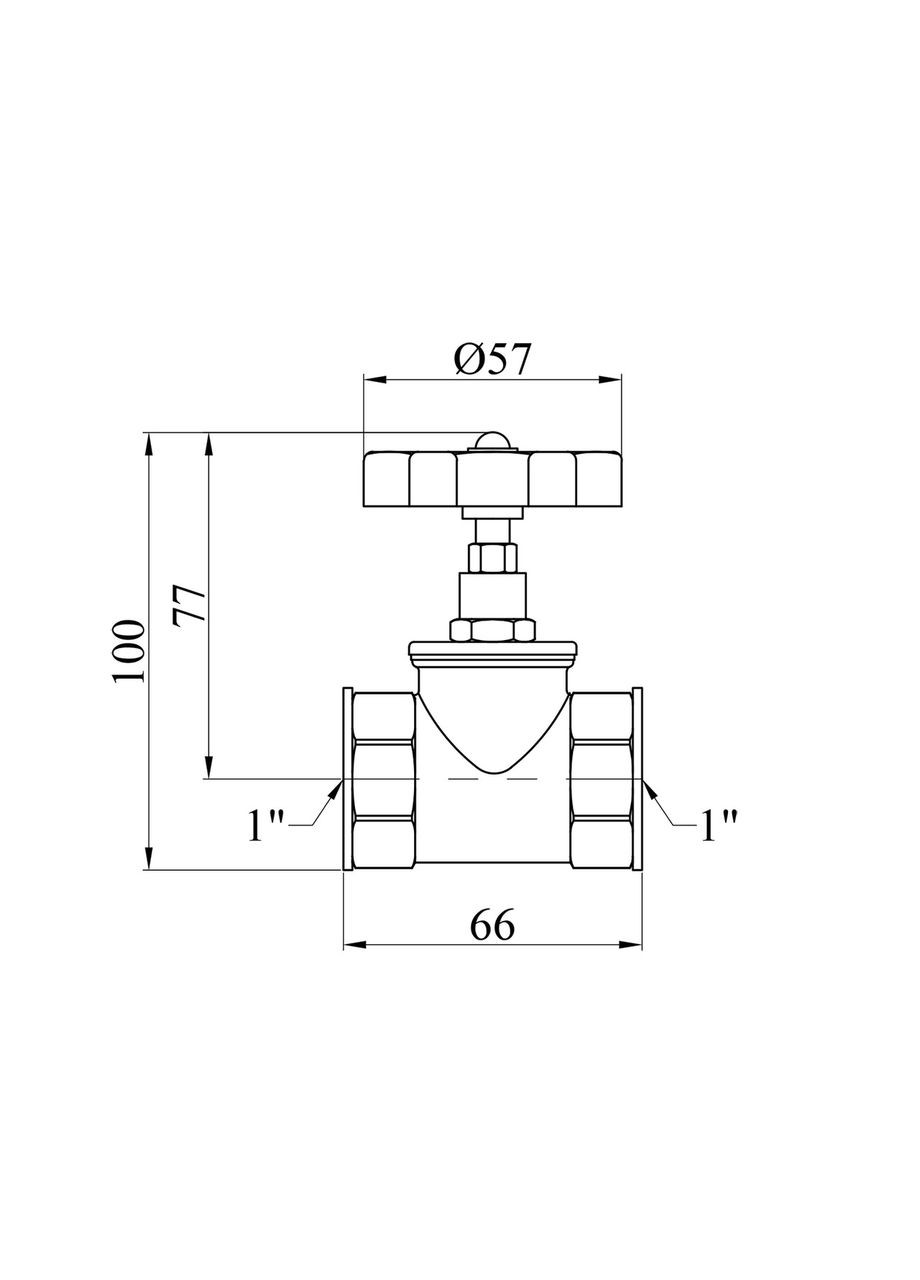 Вентиль запірний 1" ВВ PN16 латунний УК1122-ПА Lexline (311204720)