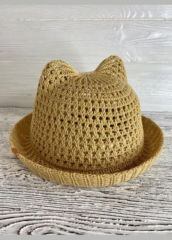 Солнцезащитная детская хлопчатобумажная шляпа панама с бежевыми ушками 48-52 No Brand (358204290)