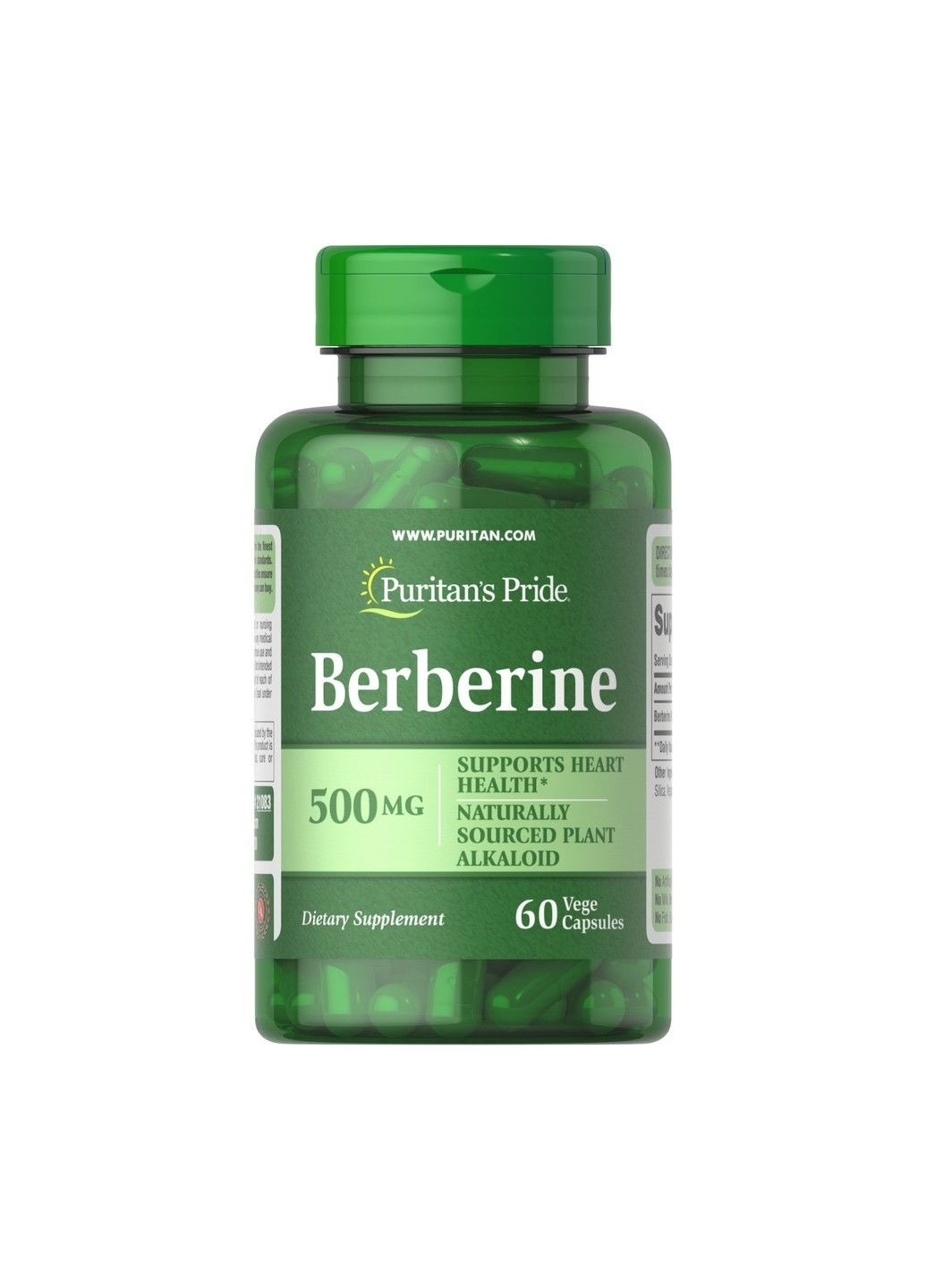 Берберин, Berberine, 500 мг, 60 капсул Puritans Pride (352197542)