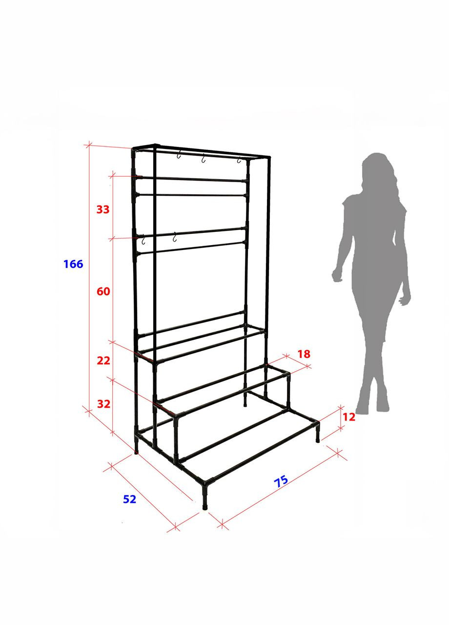 3х уровневая напольная подставка для растений Barva в виде ступеней c держателем кашпо, для помещений и улицы Metaplant (300778459)