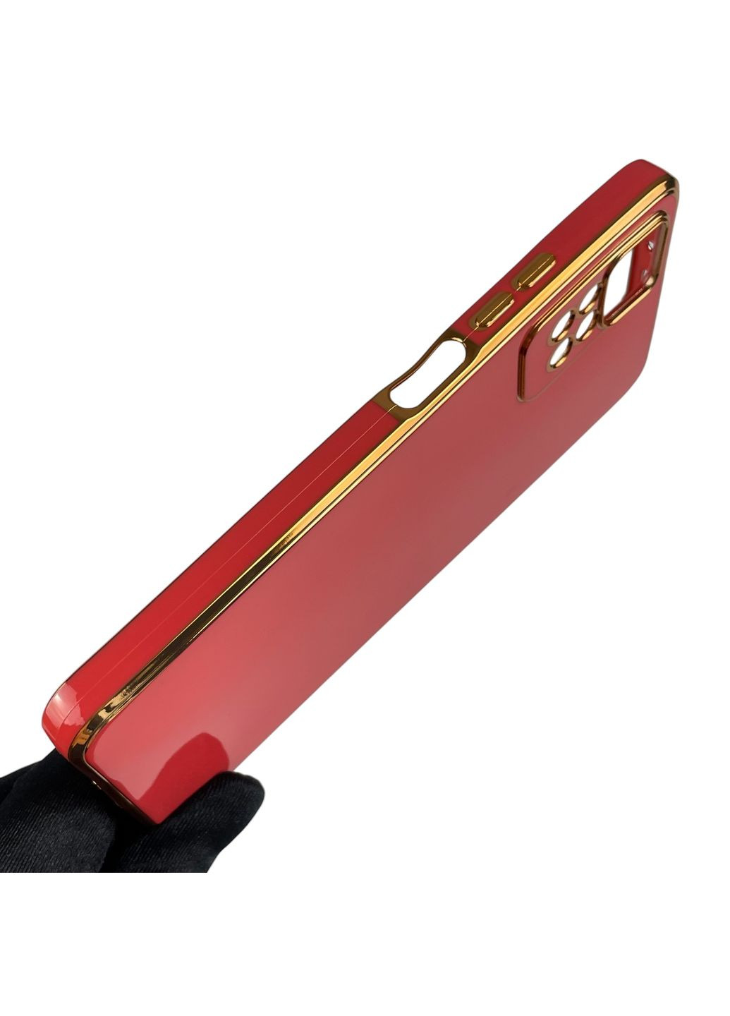 Чехол для Redmi Note 12 Pro 4G с золотой окантовкой защитой камеры на сяоми редми нот 12 про 4г красный Xiaomi (366022522)