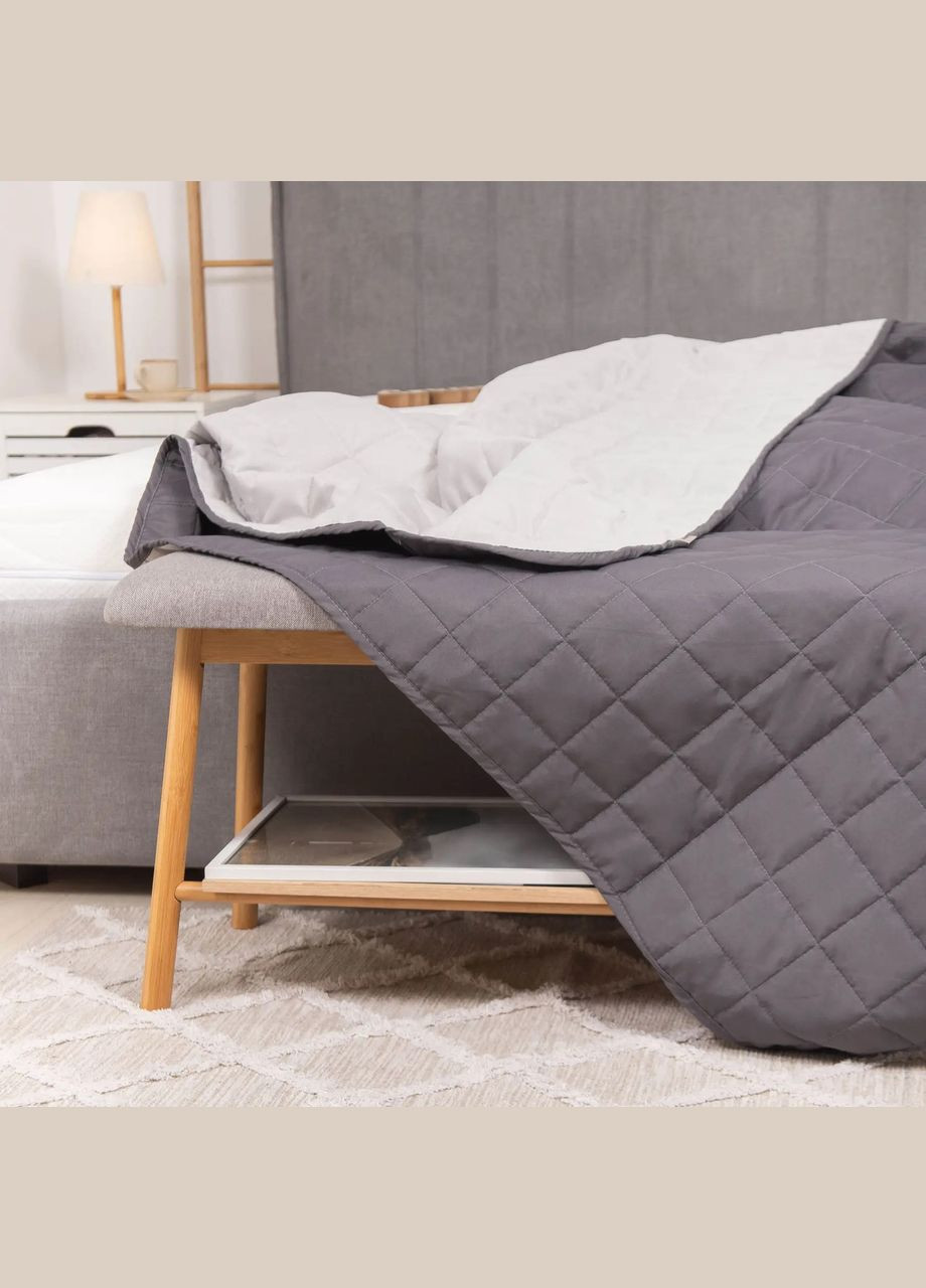 Покривало Дует стьобане двостороннє Графіт 210*220 Viluta (305875532)