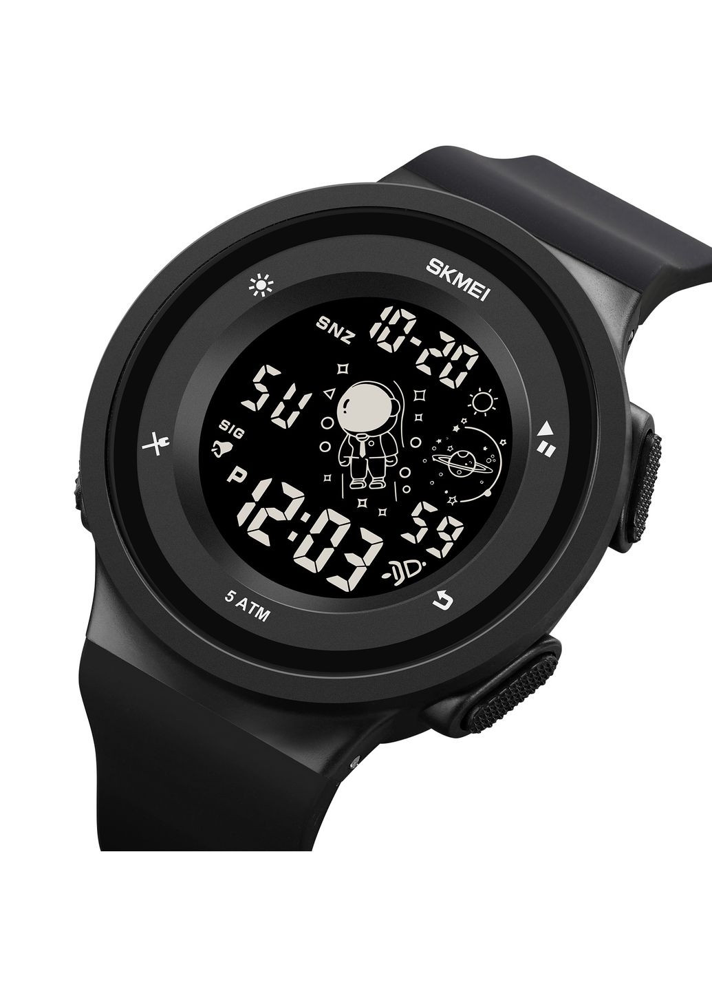 Часы Black-Black электронные водонепроницаемые для мужчин и женщин с будильником и календарем ProDobro (367265005)