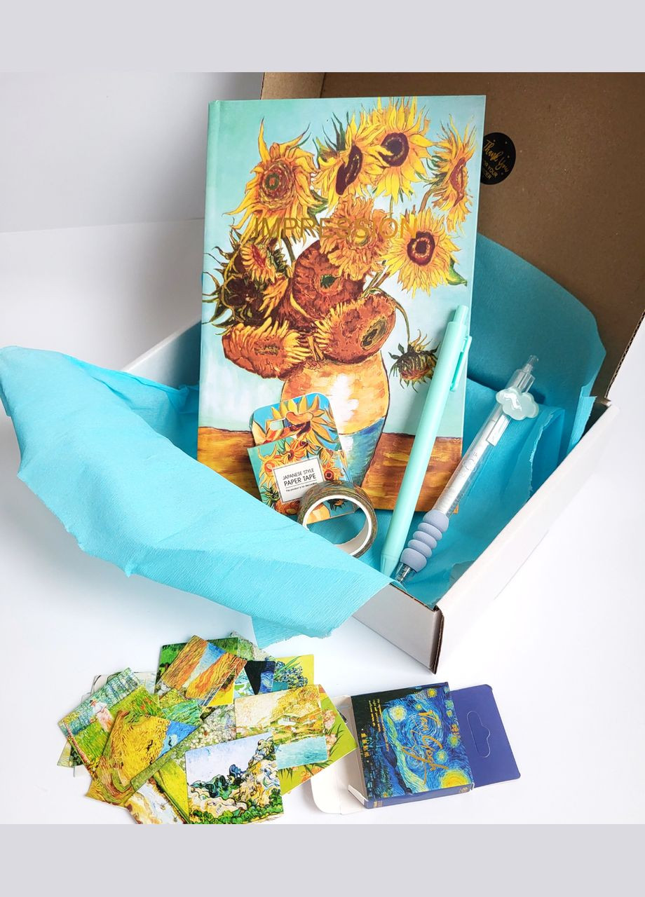 Подарунковий набір канцелярії з картиною Ван Гог Соняхи 5 предметів No Brand (322872625)