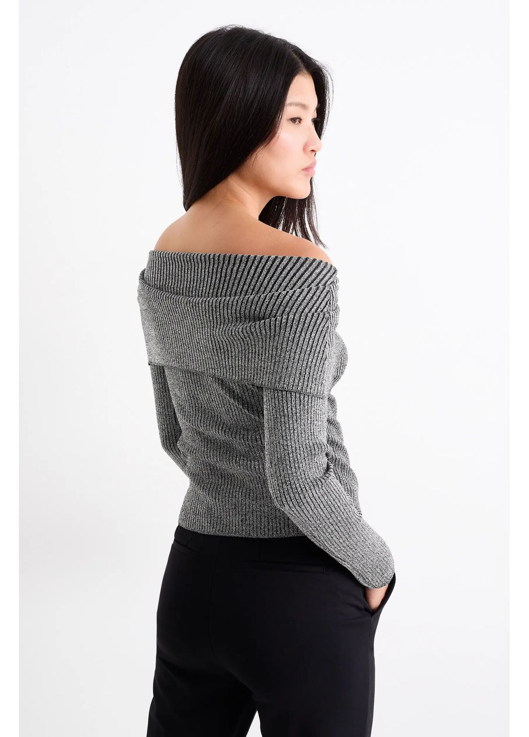 Серый демисезонный джемпер в рубчик C&A