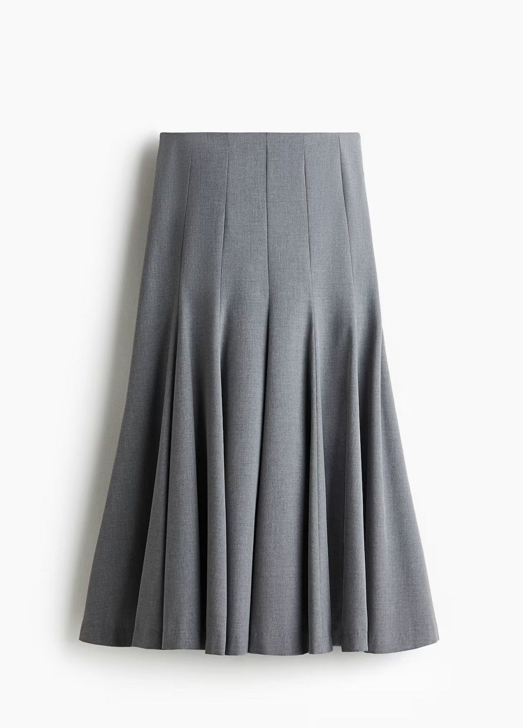 Серая офисная однотонная юбка H&M