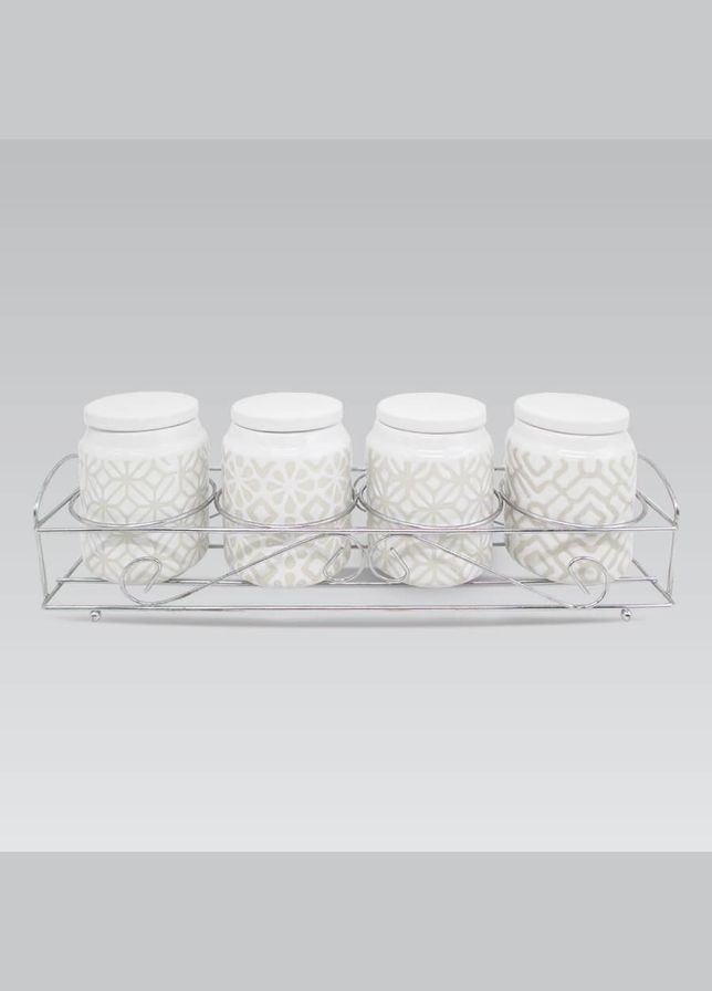 Набор для специй на подставке керамика Pattern 5 предметов (MR-20033-04CS) Maestro (334006572)