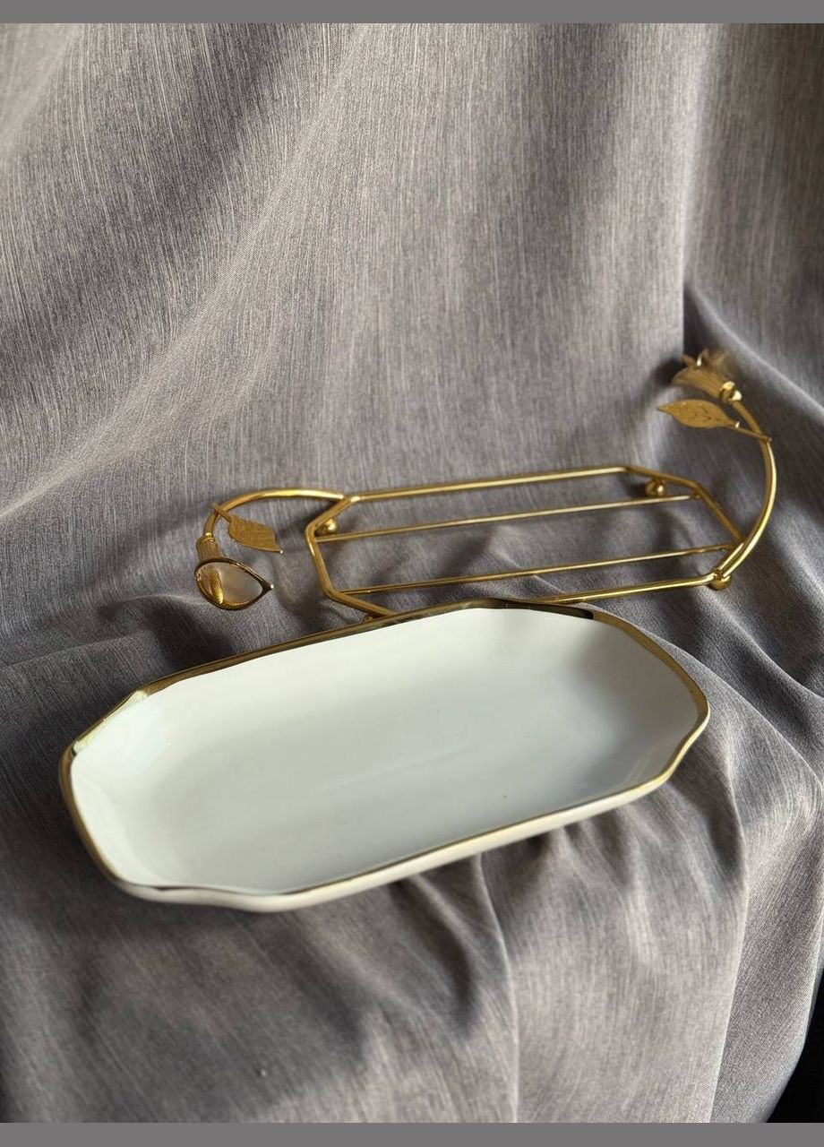 Блюдо сервірувальне Calla lilies кераміка 26×15×3.5 см HP-7-5 Yiwu (329721417)