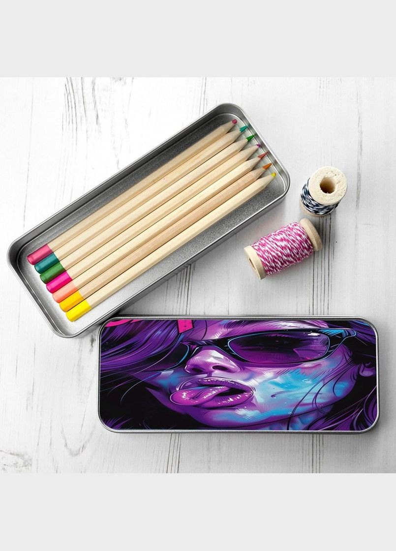 Пенал школьный для мальчика и девочки металлический girl 7*18 см Silver No Brand (309154181)