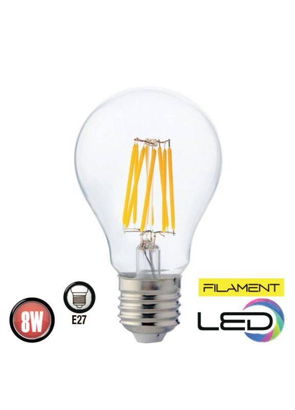 Лампа декоративна Horoz Filament Globe 8 8 Вт A60 Е27 2700 К Horoz Electric (284417845)