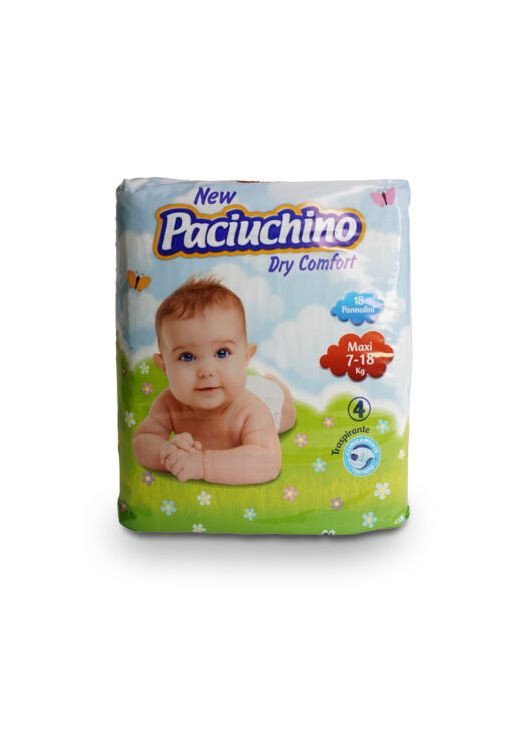 Підгузки Paciuchino 4 L (7-18кг) 18 шт Cardificio Italiano (278633964)