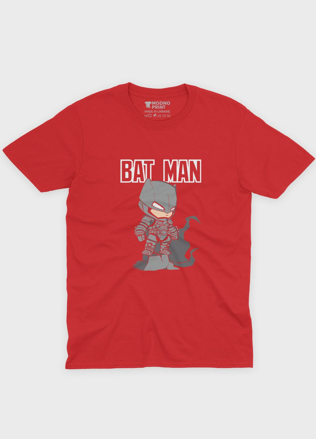 Красная демисезонная футболка для мальчика с принтом супергероя - бэтмен (ts001-1-sre-006-003-014-b) Modno