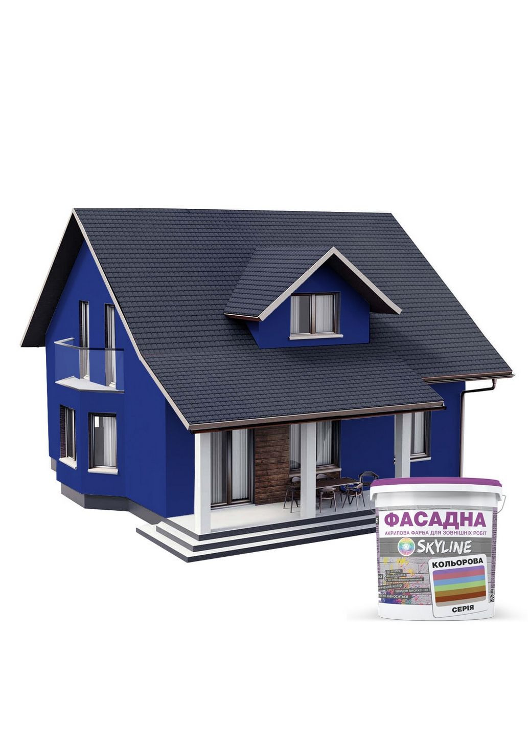 Фасадна фарба акрил-латексна 2565-R80B 10 л SkyLine (289464281)