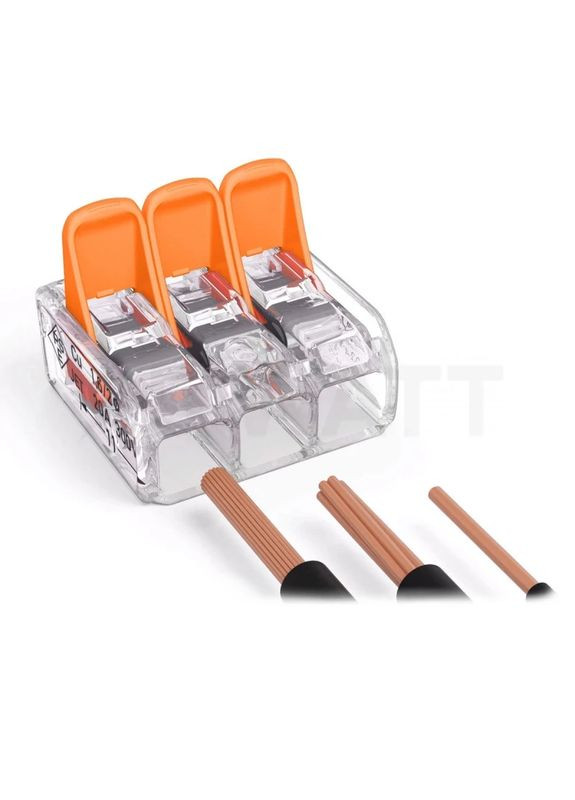 Клема швидкого монтажу 5-конт прозора, 0,2-4мм (221-415) WAGO (350881376)