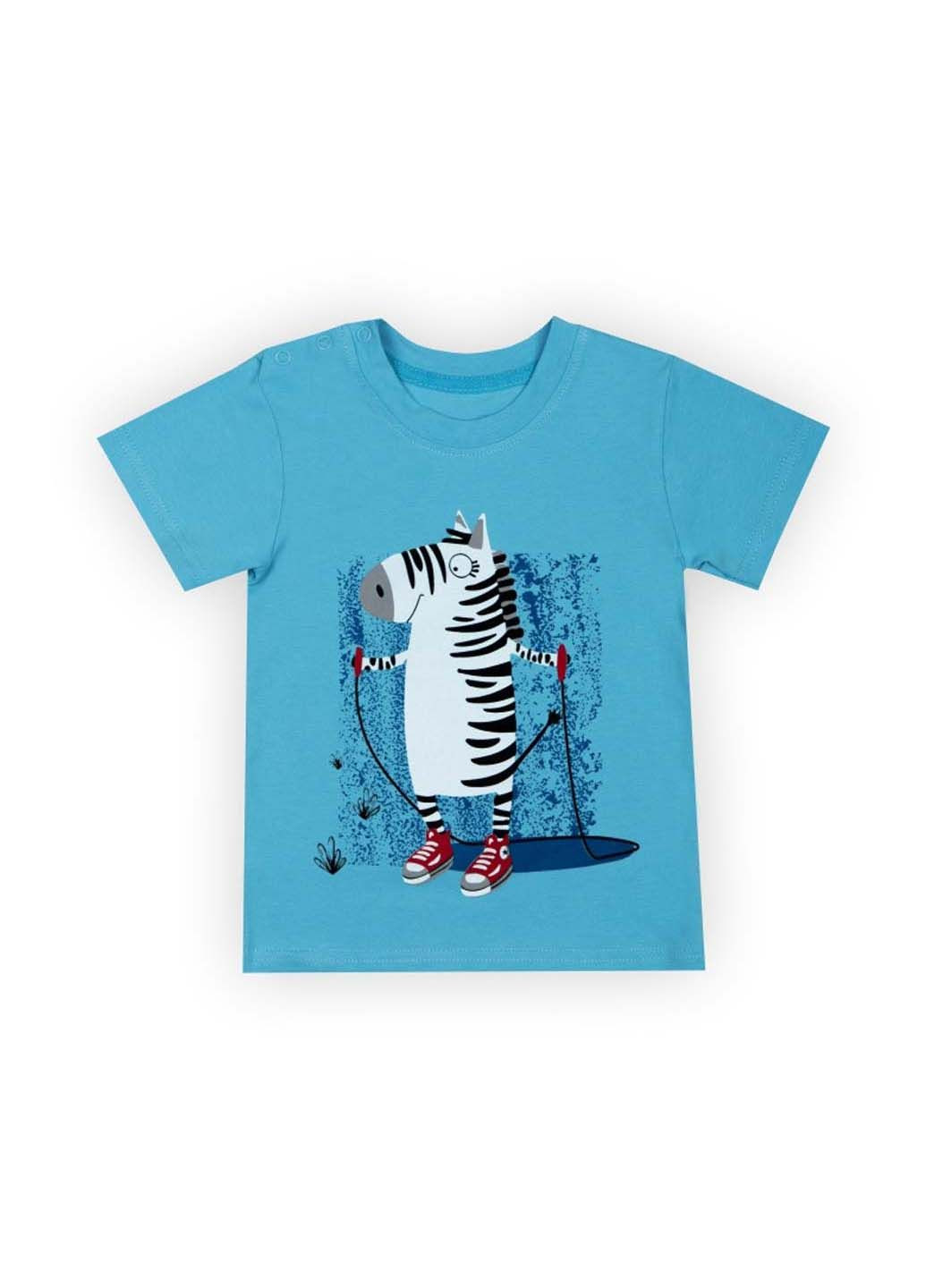 Блакитна літня футболка GABBI