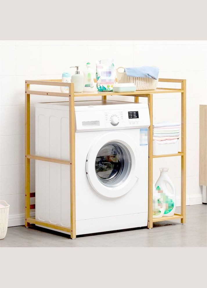 Стеллаж над стиральной машиной из дерева Лабем правый ваниль (ССМ-102020) No Brand (328293485)