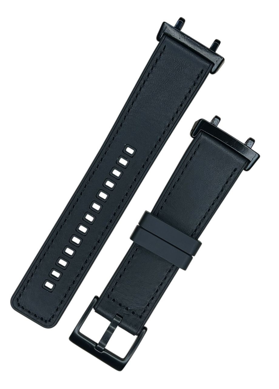 Ремешок Leather Silicone для часов Xiaomi Amazfit T-Rex 3 (W2323GL2N) – Black Primolux (332994246)