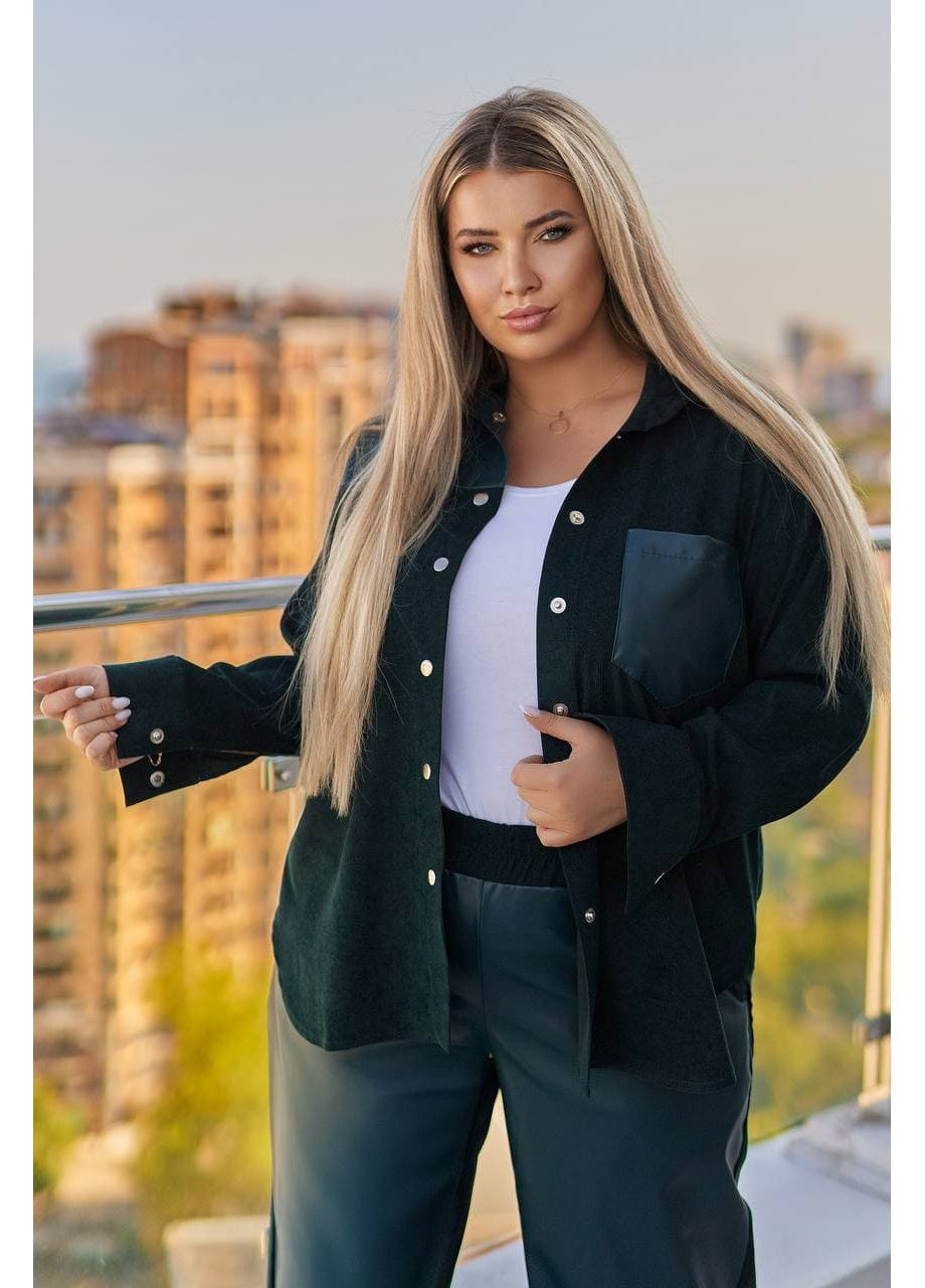 Женский вельветовый костюм изумрудного цвета New Trend (361679481)