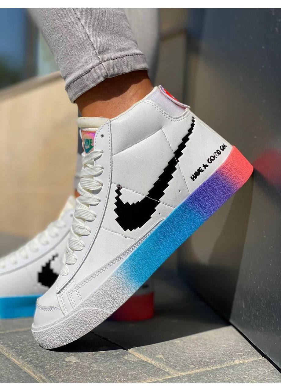 Белые демисезонные кроссовки мужские nike blazer have a good game найк блейзер No Brand