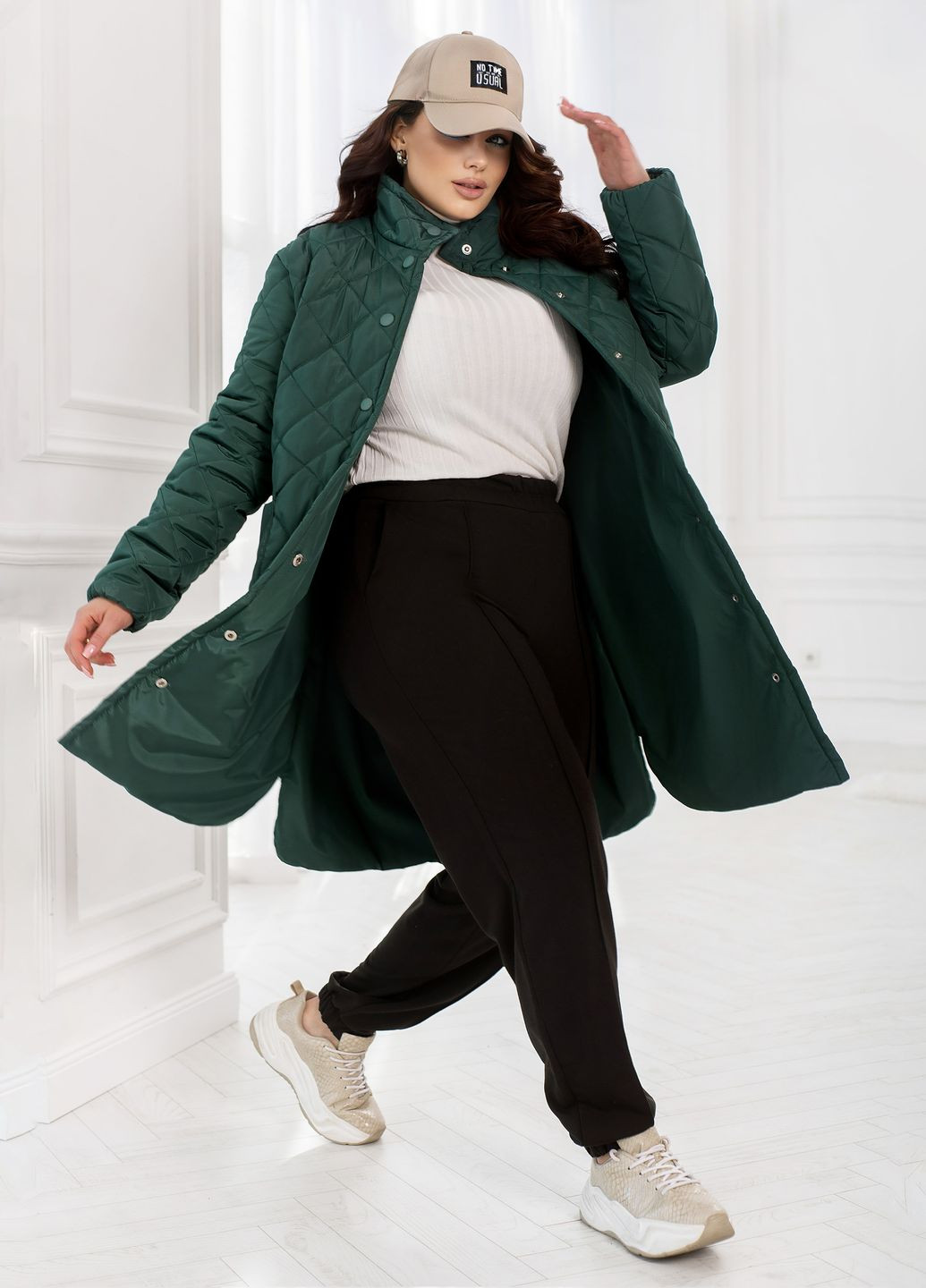 Зелена демісезонна демісезонна куртка куртка-пальто No Brand