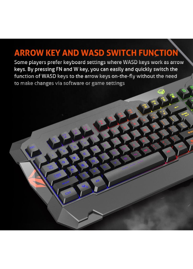 Игровой комплект C505 4in1 (клавиатура + мышь + наушники + коврик + подставка) с подсветкой (с Eng, UA раскладками) MEETION (367583565)