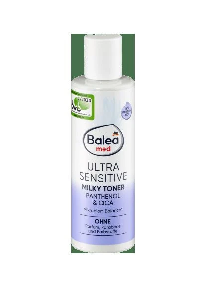 Зволожуючий заспокійливий кремовий тонер для чутливої шкіри med Milky Toner Ultra Sensitive, 100 ml Balea (366569860)