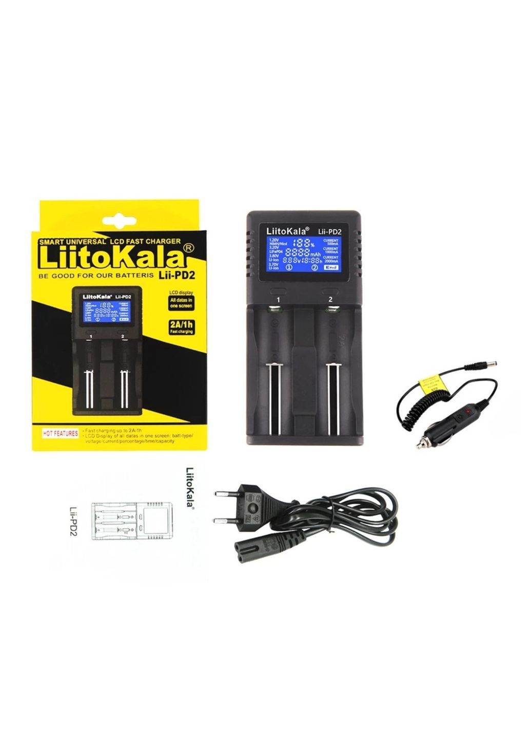 Універсальний зарядний пристрій lii-PD2 (на 2 канали) LiitoKala (335834118)