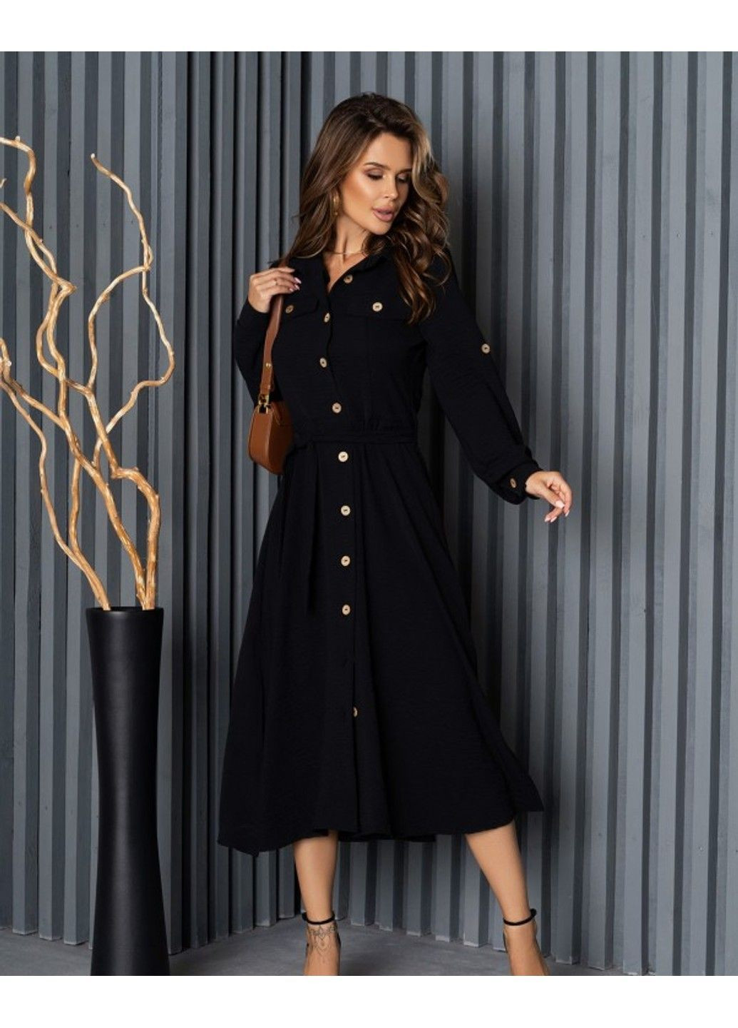 Черное повседневный платье sa-418 xl черный ISSA PLUS