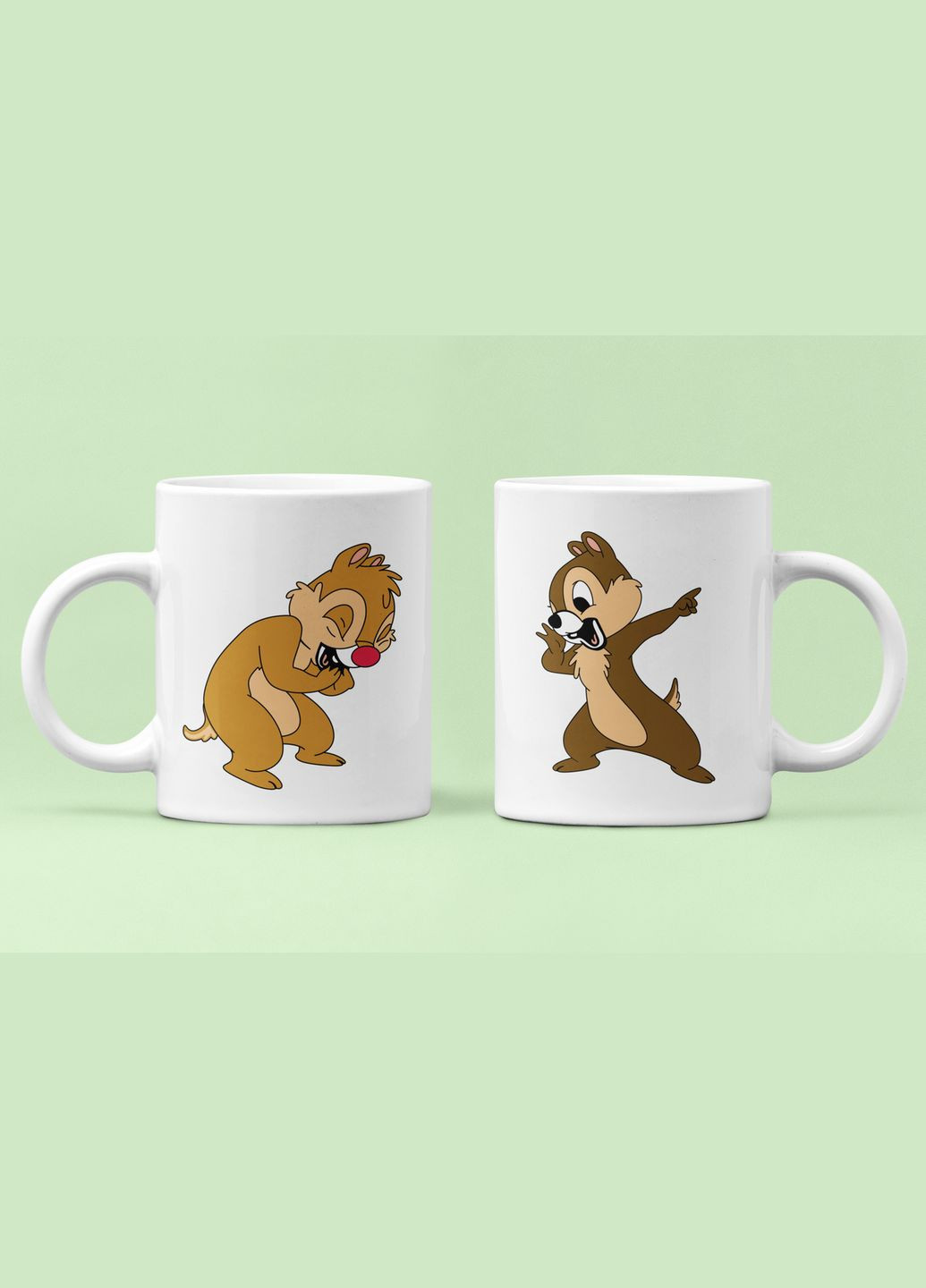 Парні чашки кружки Чіп та Дейл для Закоханих Білі 330 мл Orca (322501493)