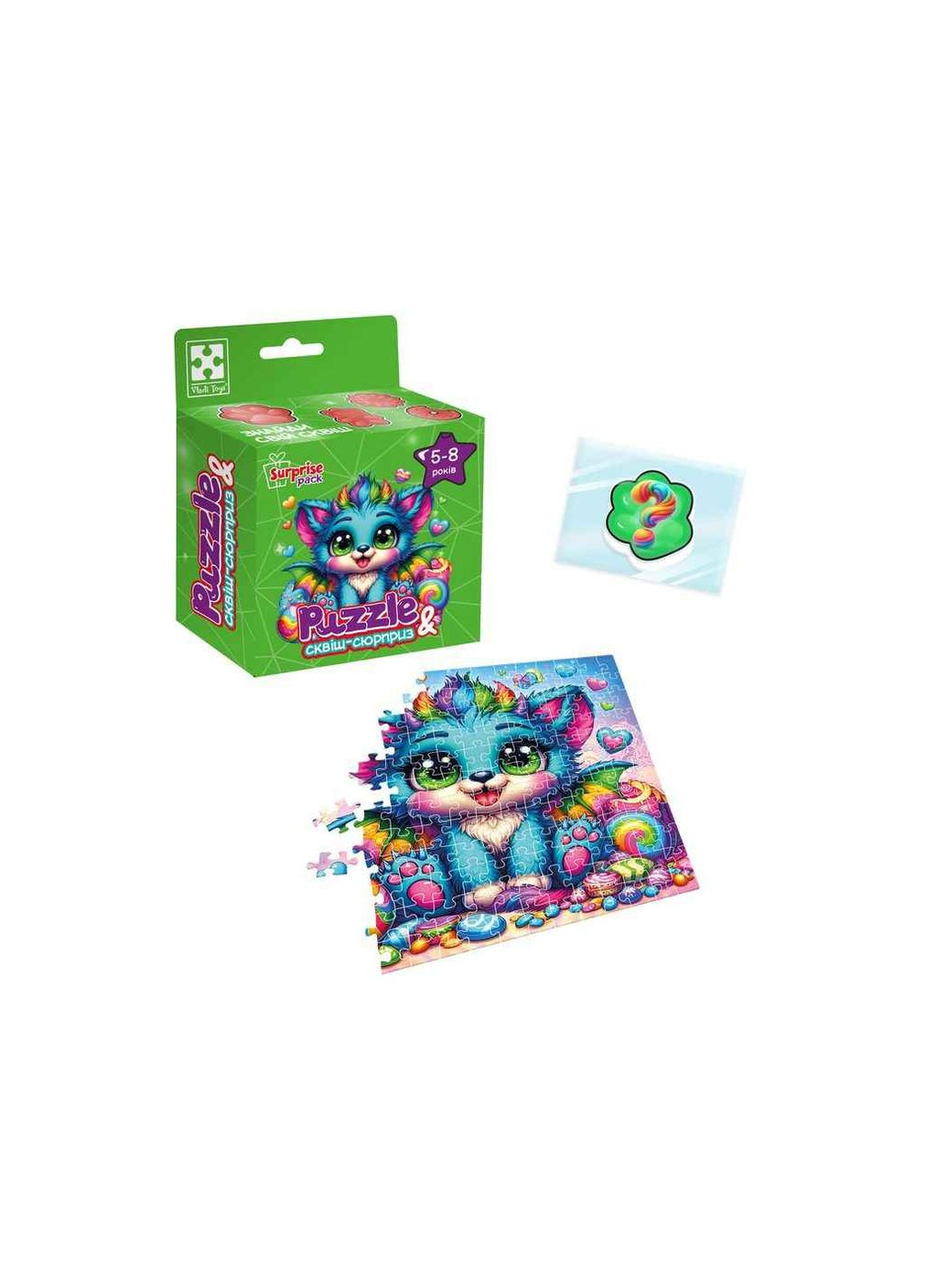 Пазлы с сюрпризом "Бирюзовый дракончик" VT8030-04 Vladi toys (366546432)