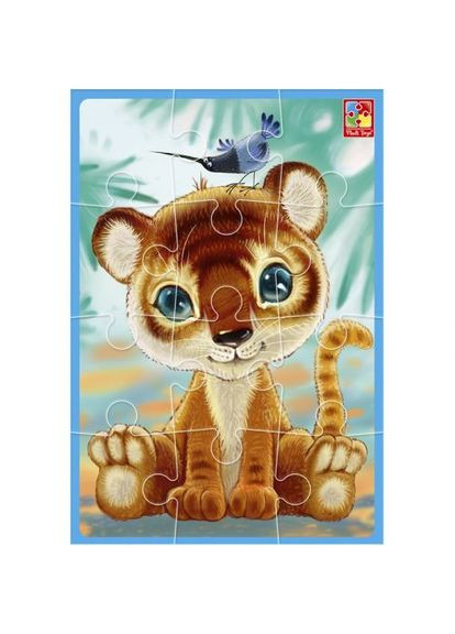 Мягкие пазлы А5 "Тигрёнок" (12 элем) Vladi toys (361423868)