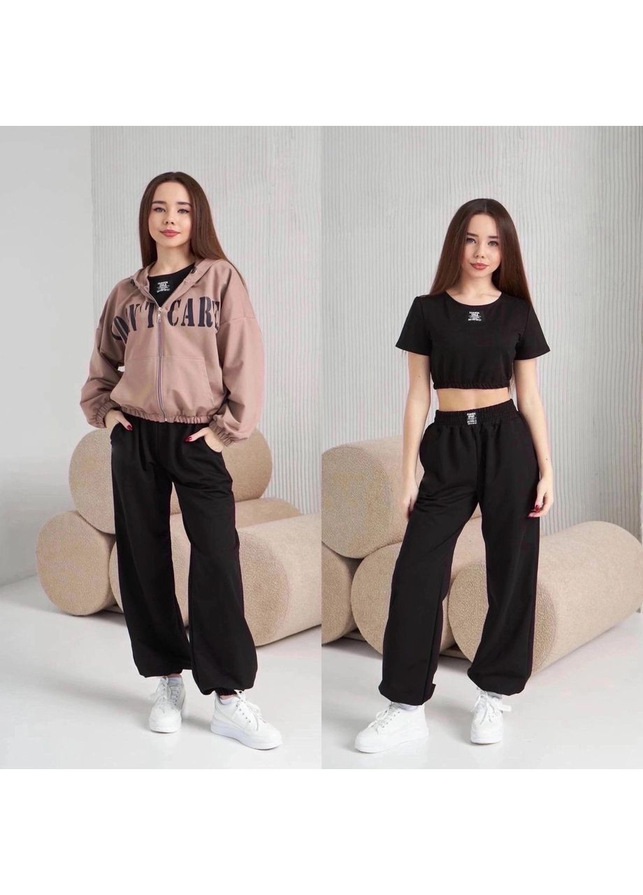 Костюм детский двунитка 3в1 на резинке осенний весенний для девочки. No Brand (371137376)