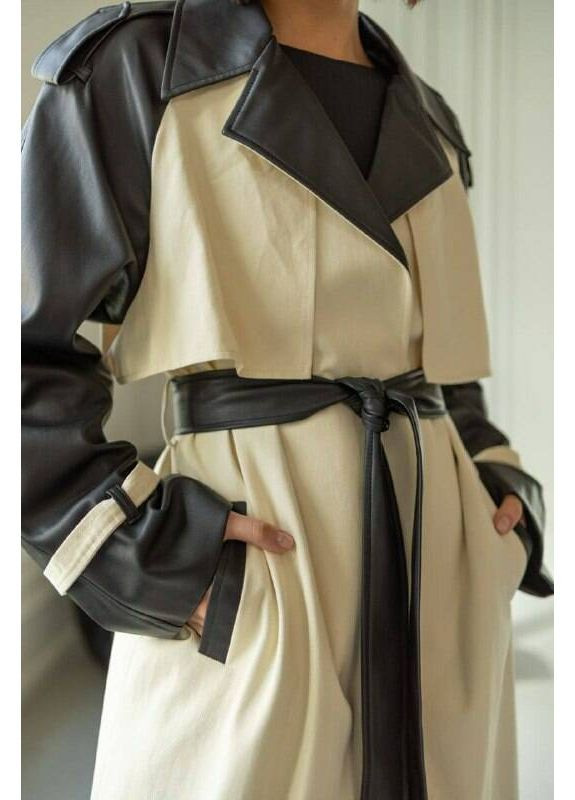 Тренч Mix колір беж-чорний milirud (366292105)