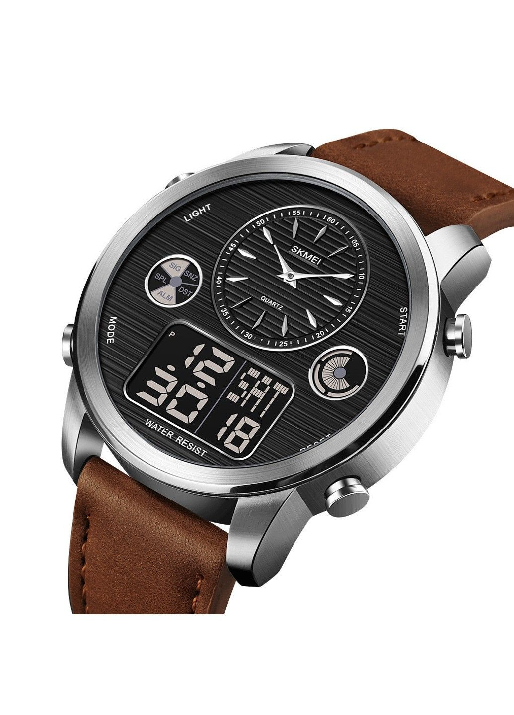 Мужские спортивные часы 1653 (Коричневые с серебристым) Skmei (313653691)