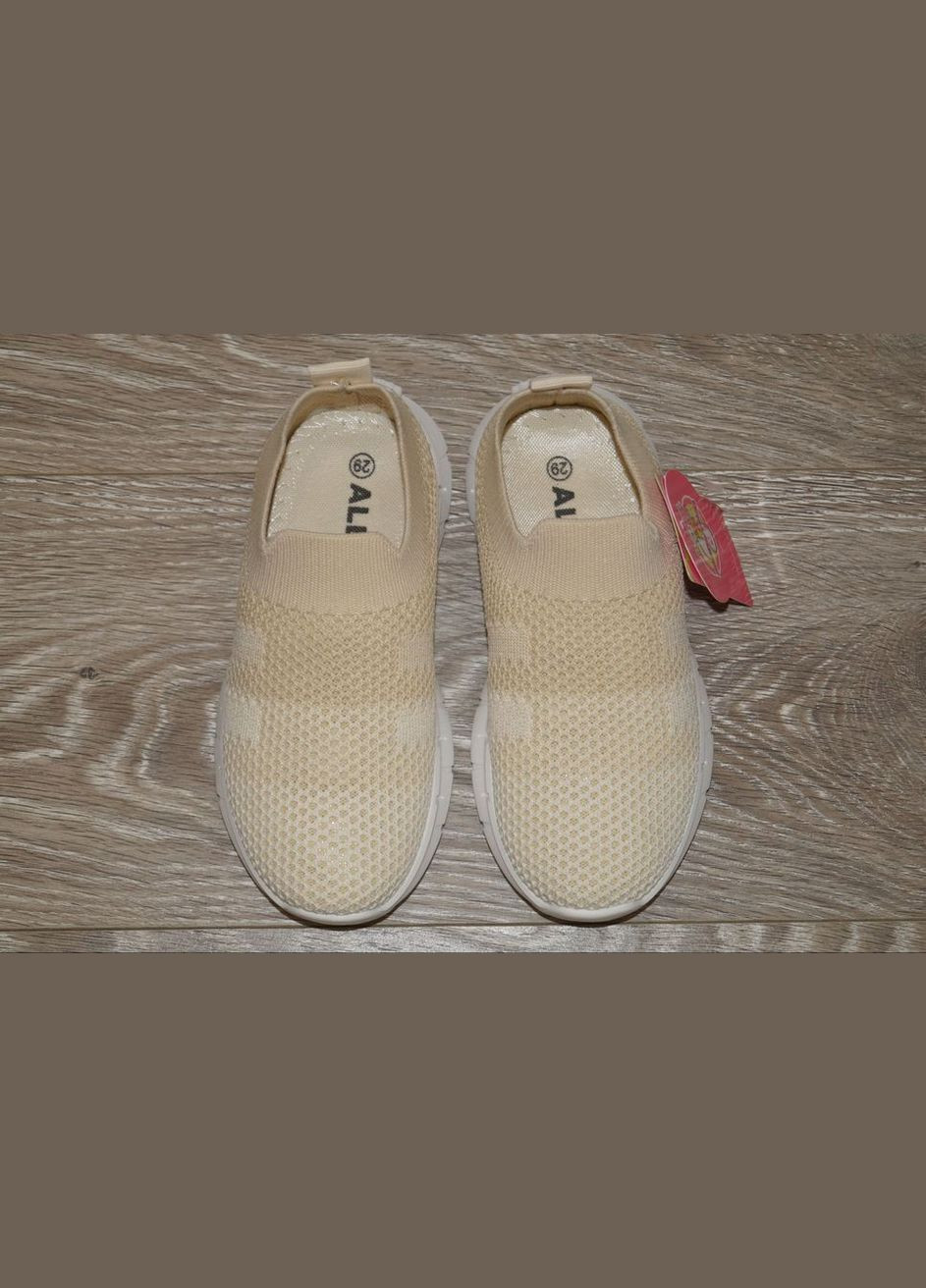 Бежевые демисезонные кроссовки текстильные для девочки бежевые Alemy Kids