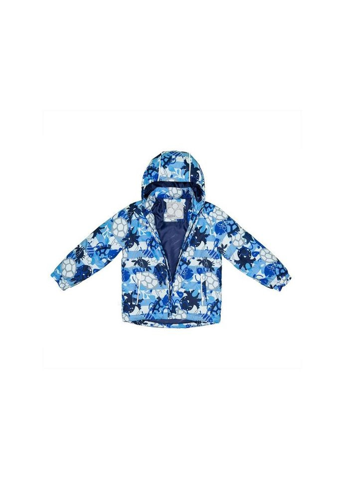 Комбинированный демисезонный комплект верхней одежды yoko 41190014 тёмно-синий с принтом/тёмно-синий 116 (4741468760414) Huppa