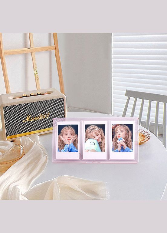 Фоторамка на 3 фото прозора для Instax Mini Рожевий Fujifilm (329191938)